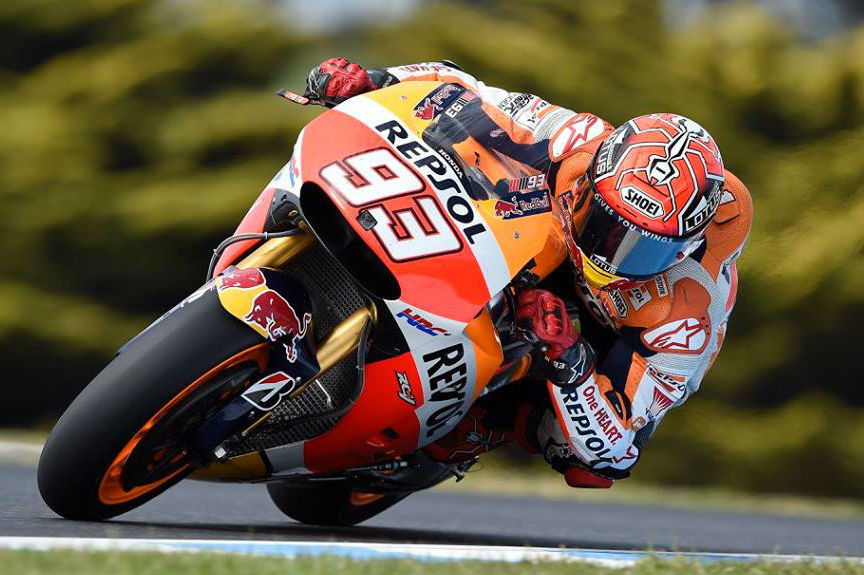 Marc Márquez na frente antes da qualificação