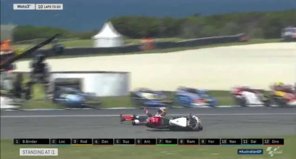 Moto3 – Vídeo: O acidente que levou à interromper O GP da Austrália