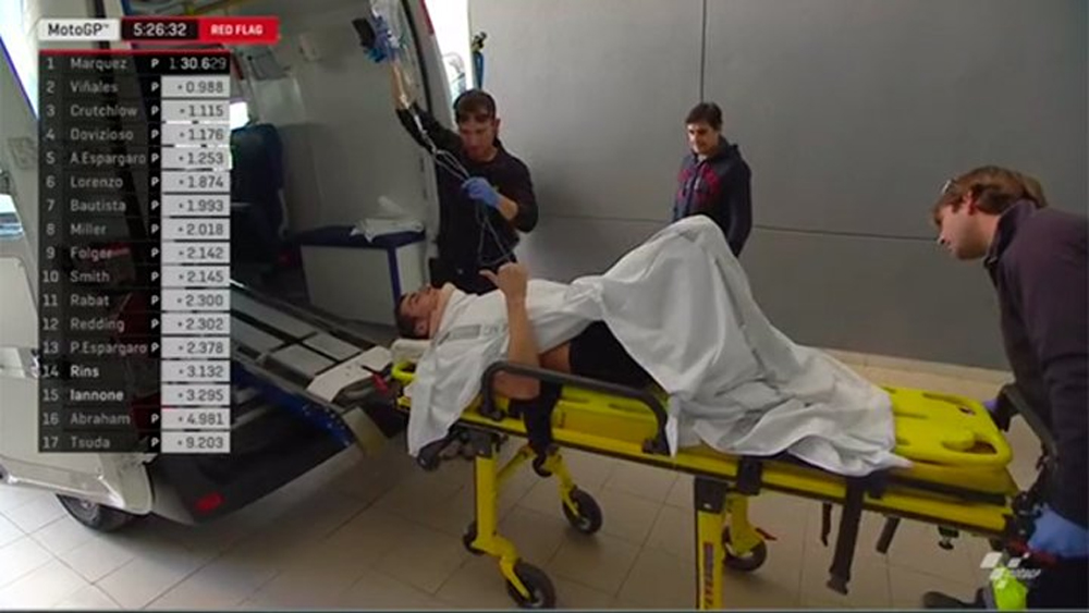 MotoGP: Queda de Álex Rins e Andrea Iannone obrigam a paragem dos testes de Valência