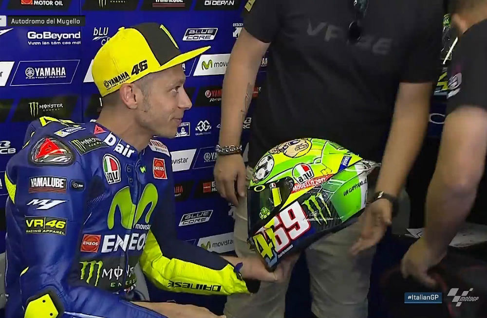 MotoGP: Valentino Rossi e o capacete de Mugello