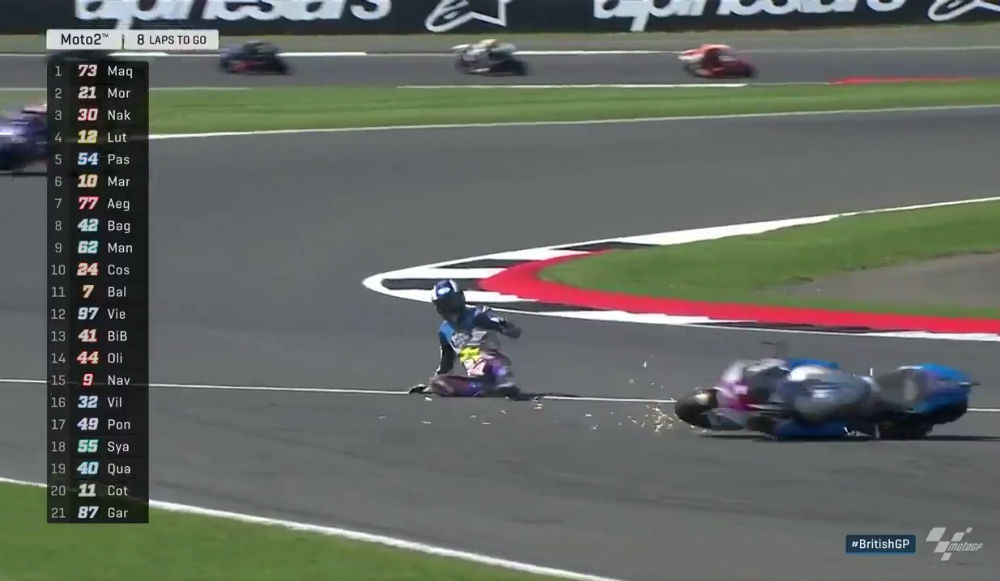 Moto2 – Vídeo: A queda de Alex Márquez no GP da Grã-Bretanha
