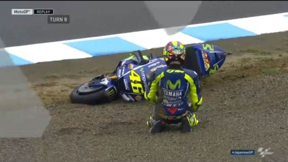 MotoGP – Vídeo: A queda de Valentino Rossi na 4ª sessão de treinos livres