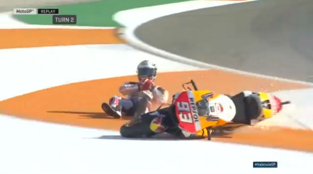 MotoGP – Vídeo: A queda de Marc Márquez em Valência