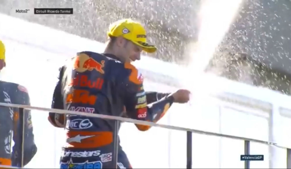 Moto2 – Vídeo: A festa do pódio para Miguel Oliveira