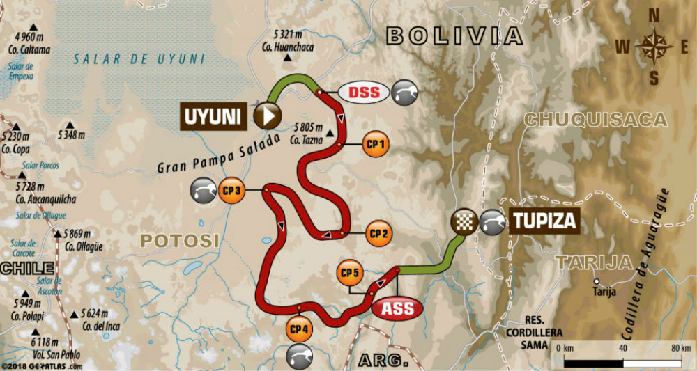 Dakar 2018: Mapa e perfil da 8ª etapa