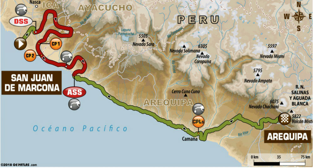 Dakar 2018: Mapa e perfil da 5ª etapa