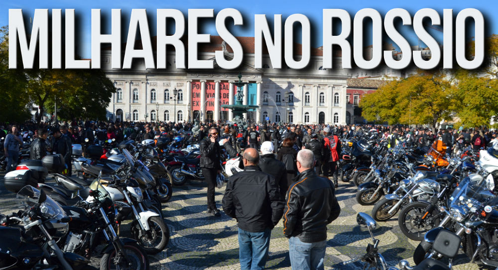Manifestação de milhares de motociclistas no Rossio contra as medidas do Governo.