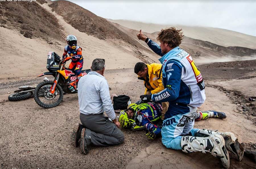 Dakar 2019: Grande queda de Lorenzo Santolino