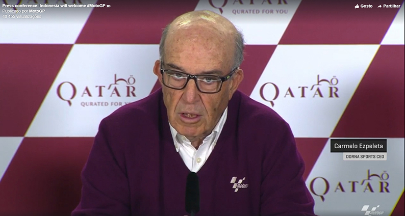 MotoGP, 2020: Carta do CEO da Dorna Sports, Carmelo Ezpeleta
