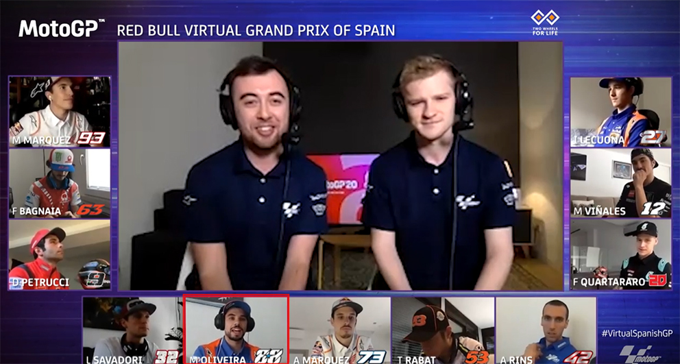 MotoGP virtual: humor na apresentação