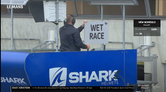 MotoGP, 2020, França: Cai chuva em Le Mans, corrida atrasada