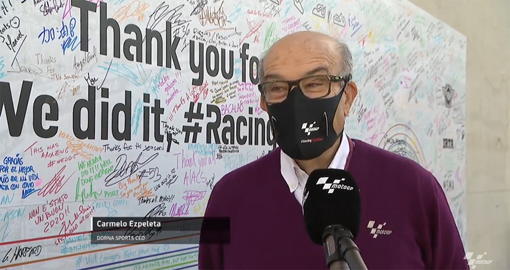 Moto2, 2020, Portimão, corrida: Jorge Viegas entrega prémios aos Campeões