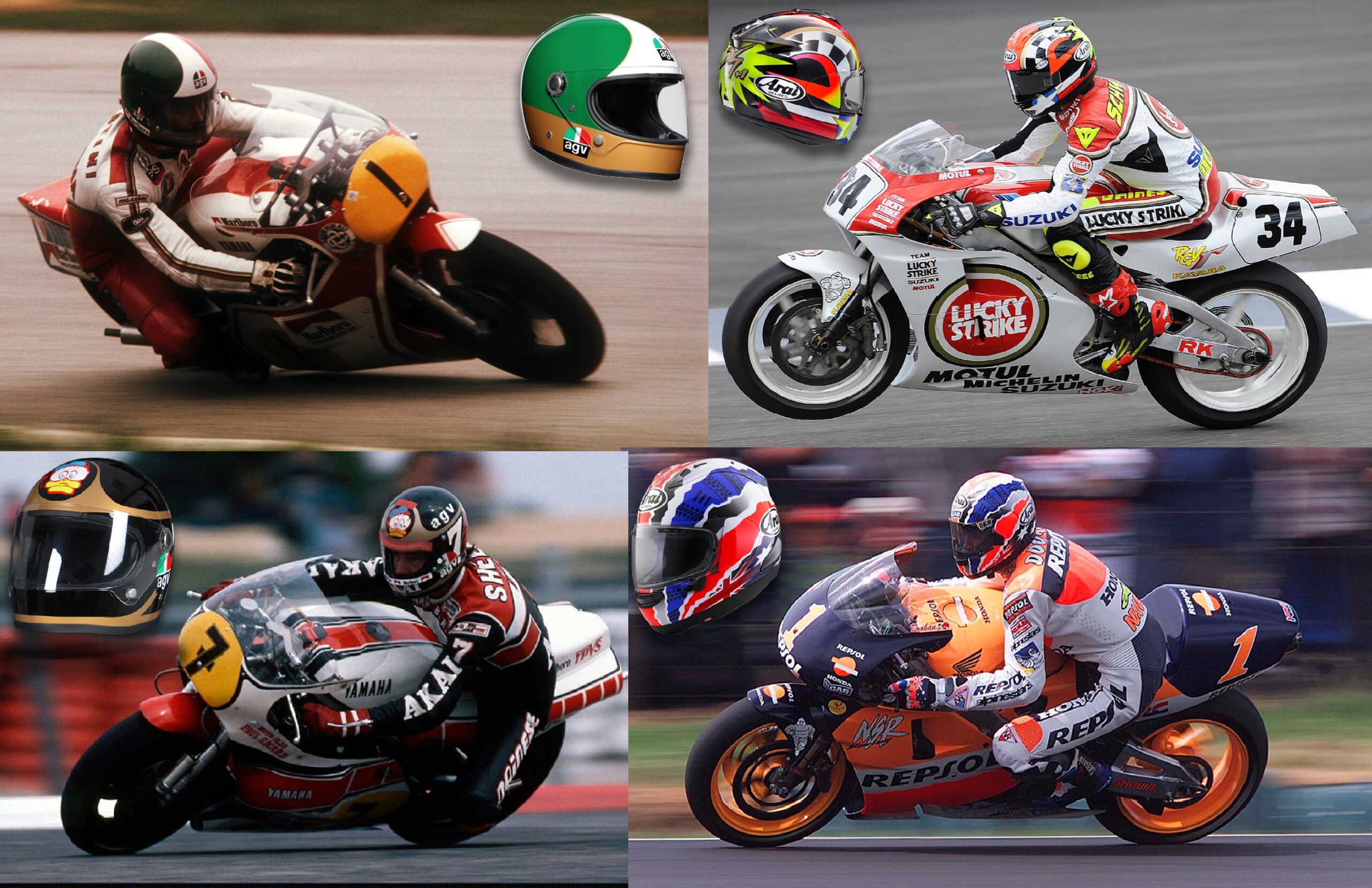 12 capacetes que compõem a história do motociclismo