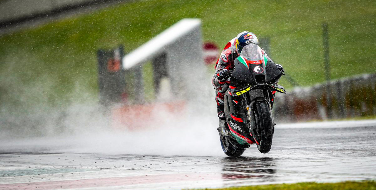 MotoGP, 2021: Chuva atrapalhou segundo teste Aprilia de Dovizioso