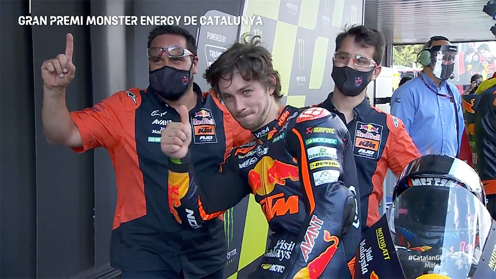 Moto2, 2021, Catalunha: Palavras do pódio, Gardner: “tive metade da corrida para estudar o Raul!”