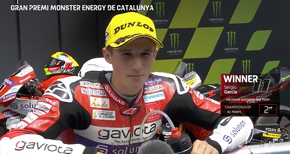 Moto3, 2021, Catalunha: O pódio fala, Garcia, Alcoba, Oncu emocionados