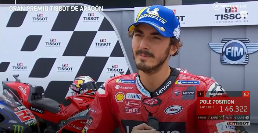 MotoGP, 2021, Aragón – Bagnaia (Pole): “Foi uma volta perfeita”