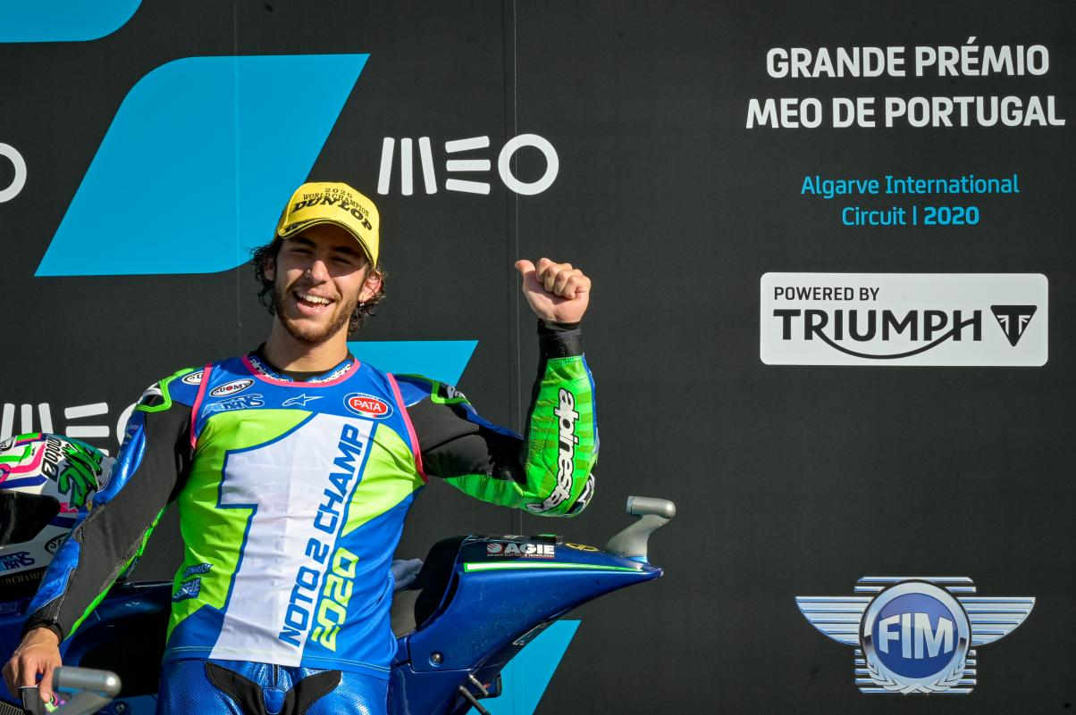 Moto2, 2021, Algarve: Quando Bastianini celebrou o título em Portimão
