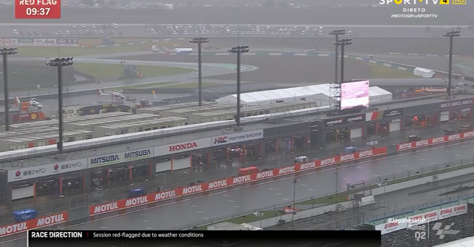 Moto2, Japão, Q2: Trovoada e relâmpagos interrompem sessão