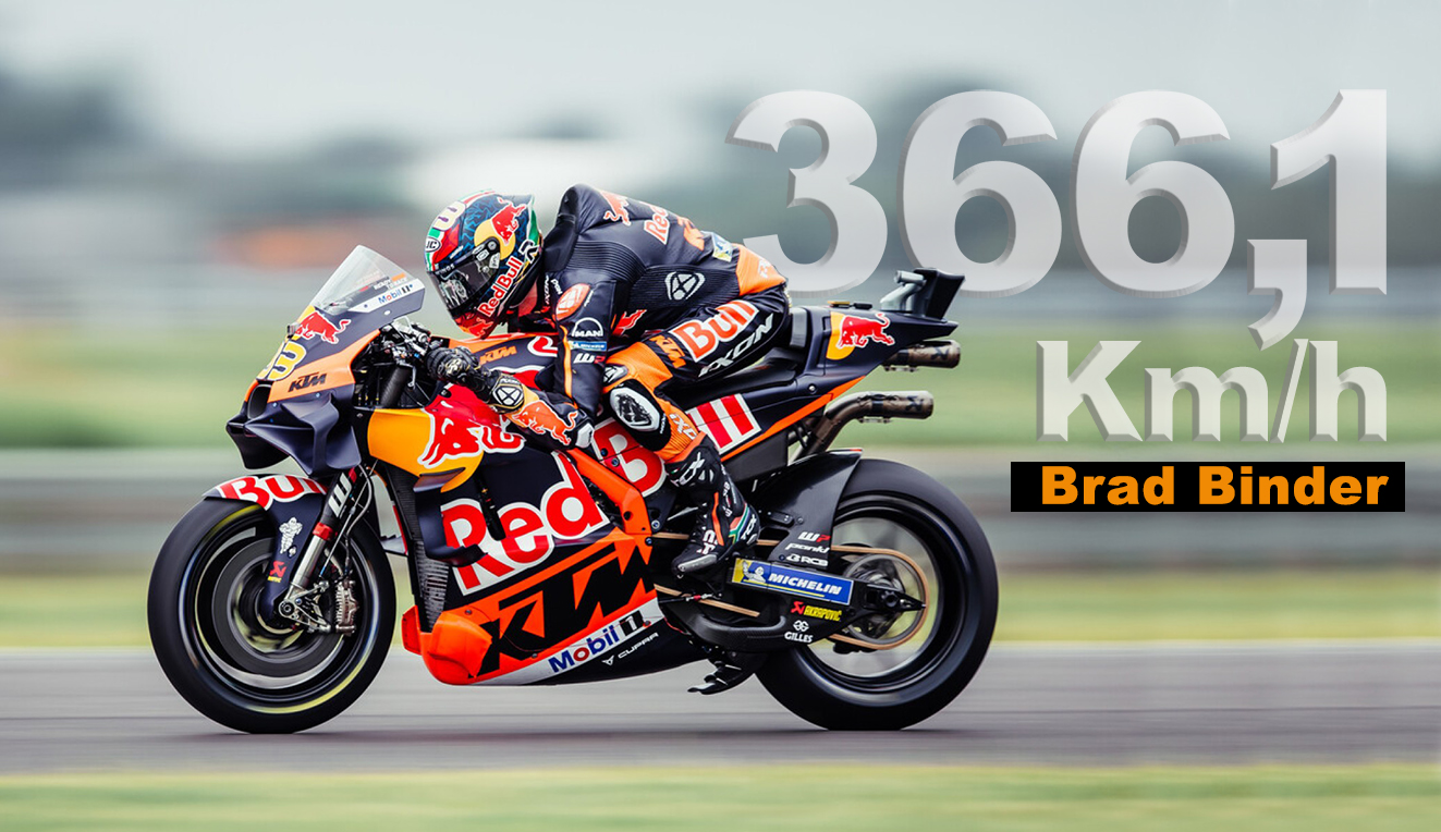 As MotoGP muito próximas da velocidade máxima de 370 Km/h