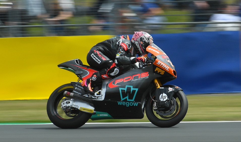 Moto2, Grã-Bretanha, T2: Aron Canet lidera os tempos combinados