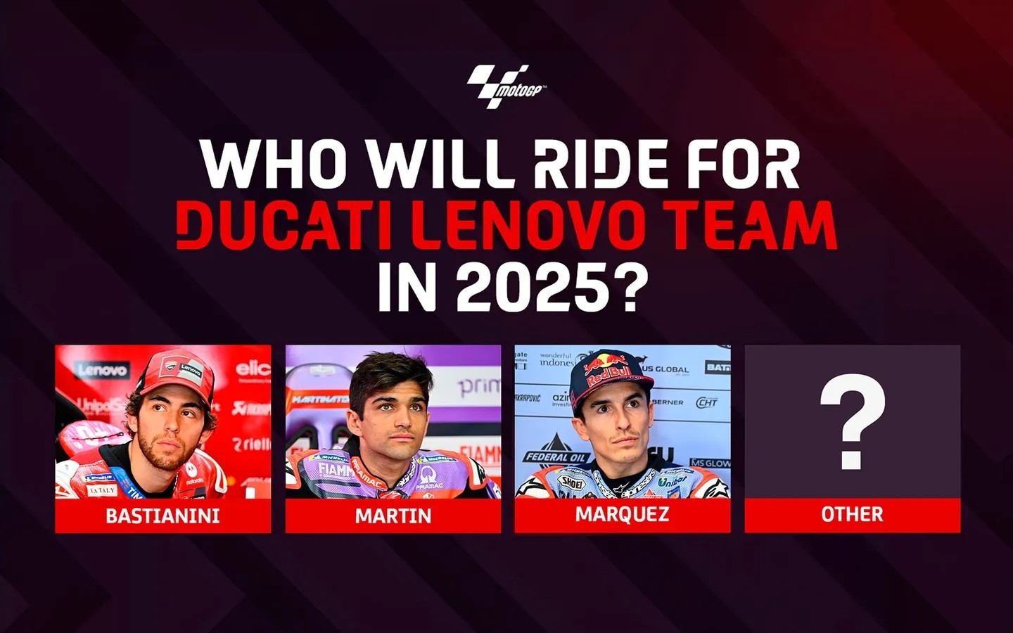 MotoGP, Pilotos preveem quem será o parceiro de Pecco Bagnaia em 2025
