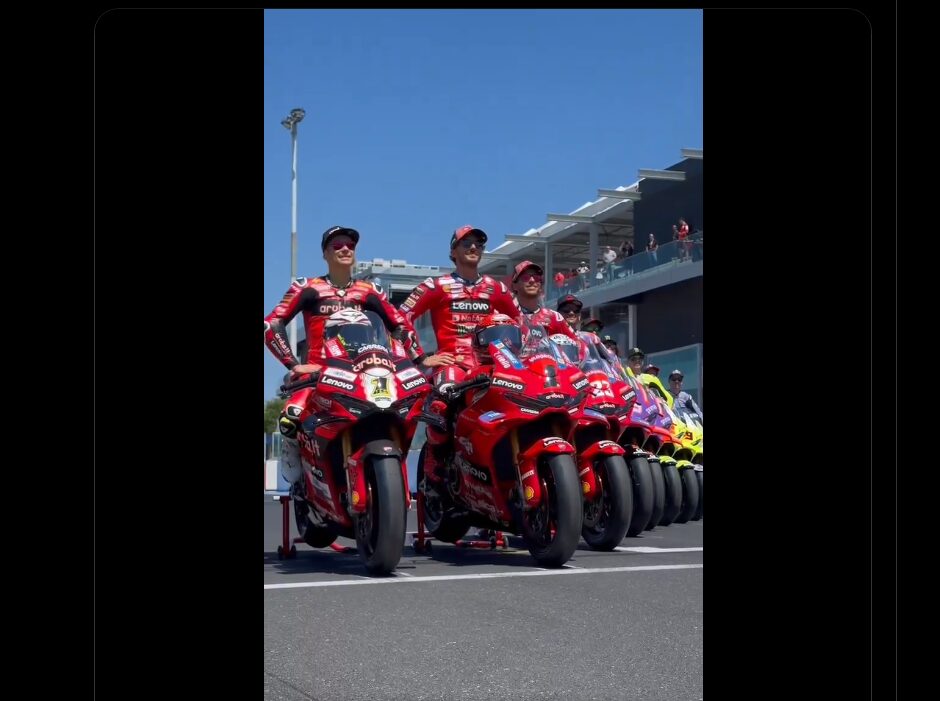 Vídeo: MotoGP, WSBK, WSSP, todos os pilotos Ducati alinhados para a Race of Champions
