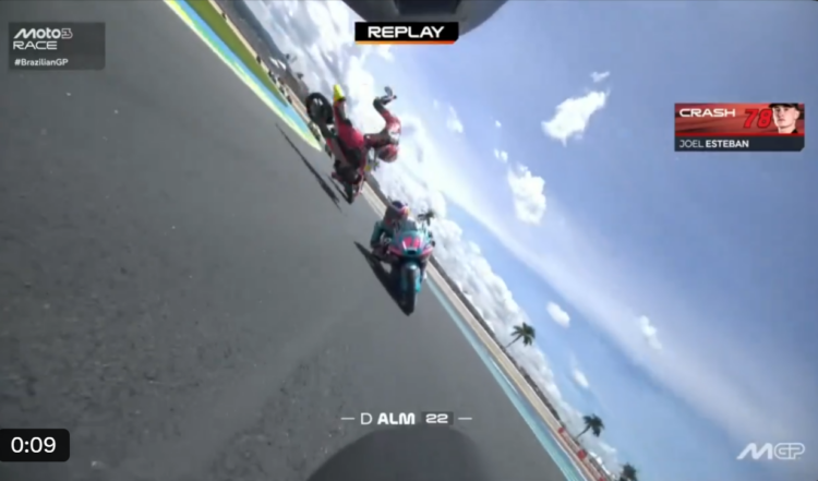 MotoGP: Moto3, Joel Esteban sofre um grande ‘High side’ e fica de fora de prova