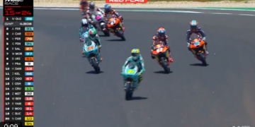 MotoGP: Moto3, bandeira vermelha interrompe corrida; será retomada com 5 voltas restantes