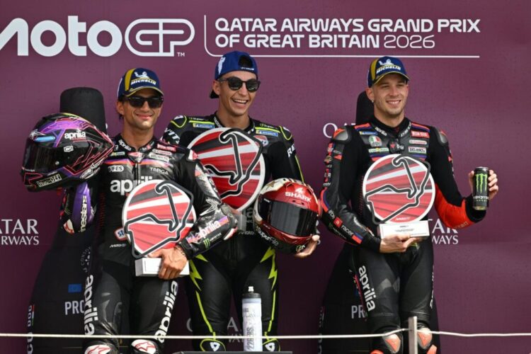 MotoGP: ‘Hat-trick’ Aprilia em Silverstone! Primeiras impressões de Raúl, Martín e Bezzecchi