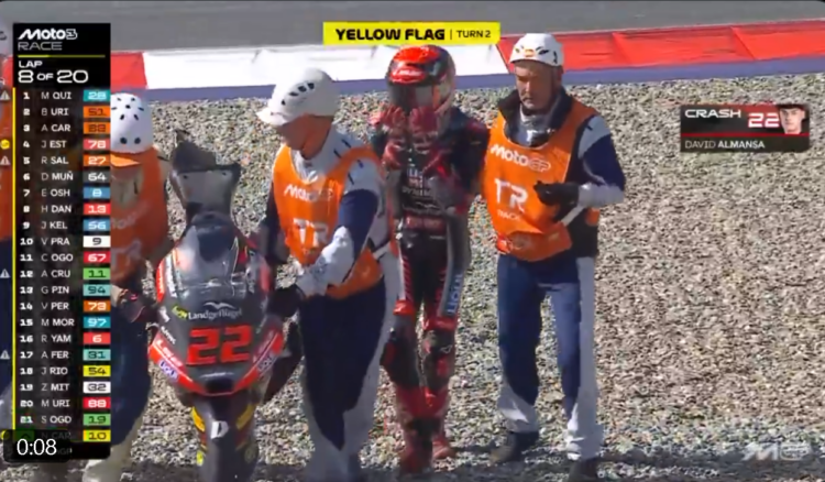 MotoGP: Moto3, Drama na Áustria! Almansa cai na liderança e oferece o primeiro lugar a Quiles