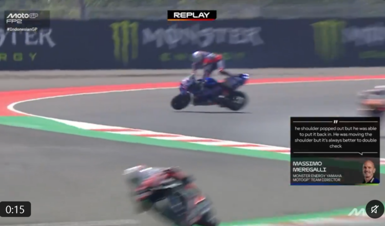MotoGP: Susto enorme na Indonésia! Toprak Razgatlioglu sofre queda violenta e desloca o ombro
